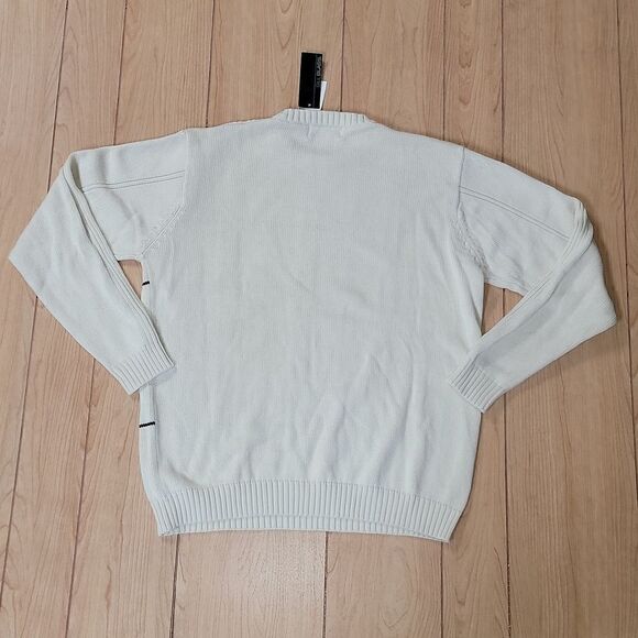 MEN'S BILL BLASS CREWNECK CABLE KNIT 100% COTTON SWEATER, SIZE LARGE, NWT - Picture 7 of 7